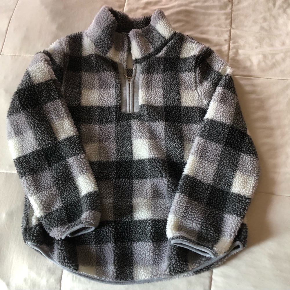 Buffalo Plaid Sherpa 1/4 zip